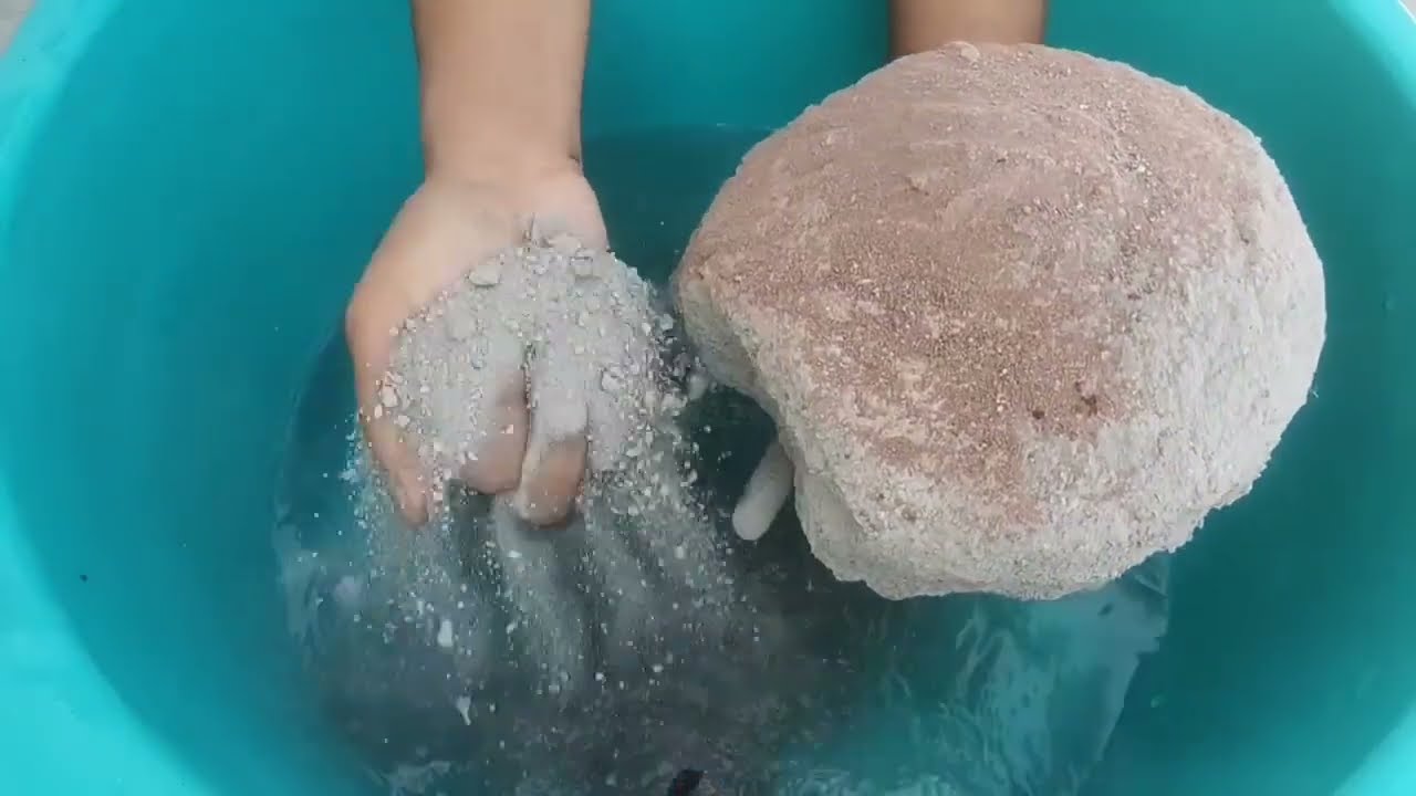 Gritty pure cement water crumbling #satisfying