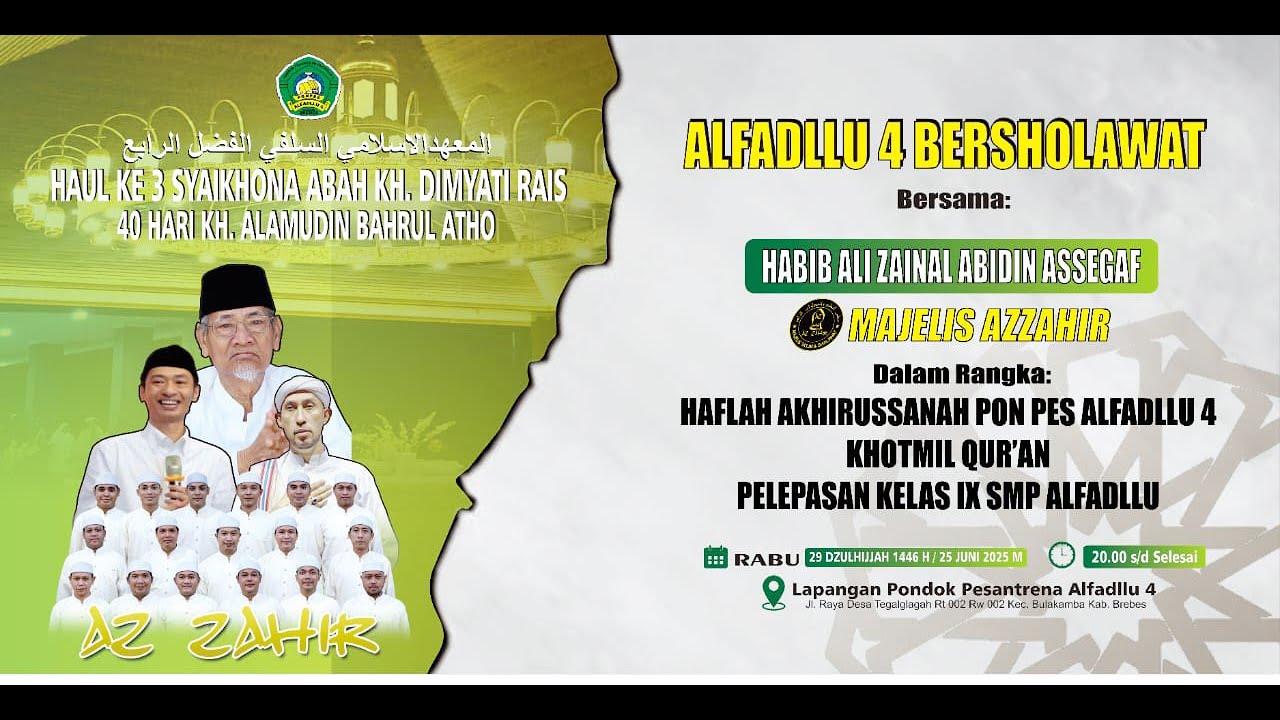 LIVE :::  ALFADLLU 4 BERSHOLAWAT ::: BERSAMA HABAIB ALI ZAENAL ABIDIN ASEGAF ::: MAJELIS AZZAHIR
