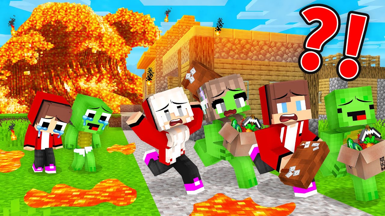 Mikey and JJ Survived The Lava Tsunami Alone in Minecraft (Maizen)