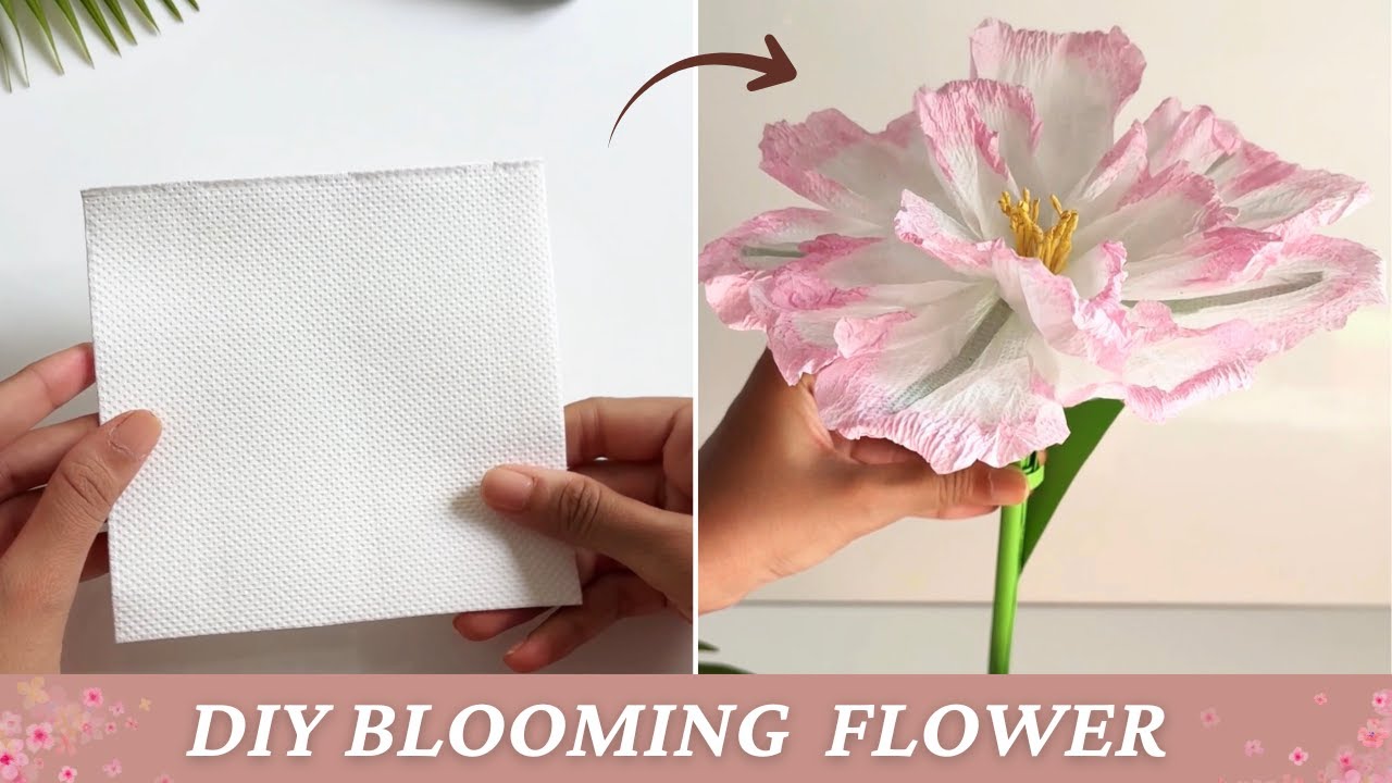 &ldquo;DIY Blooming Flower 🌸 | Turn a Simple Tissue into a Beautiful Flower | Easy Paper Craft Tutorial 💕&rdquo;