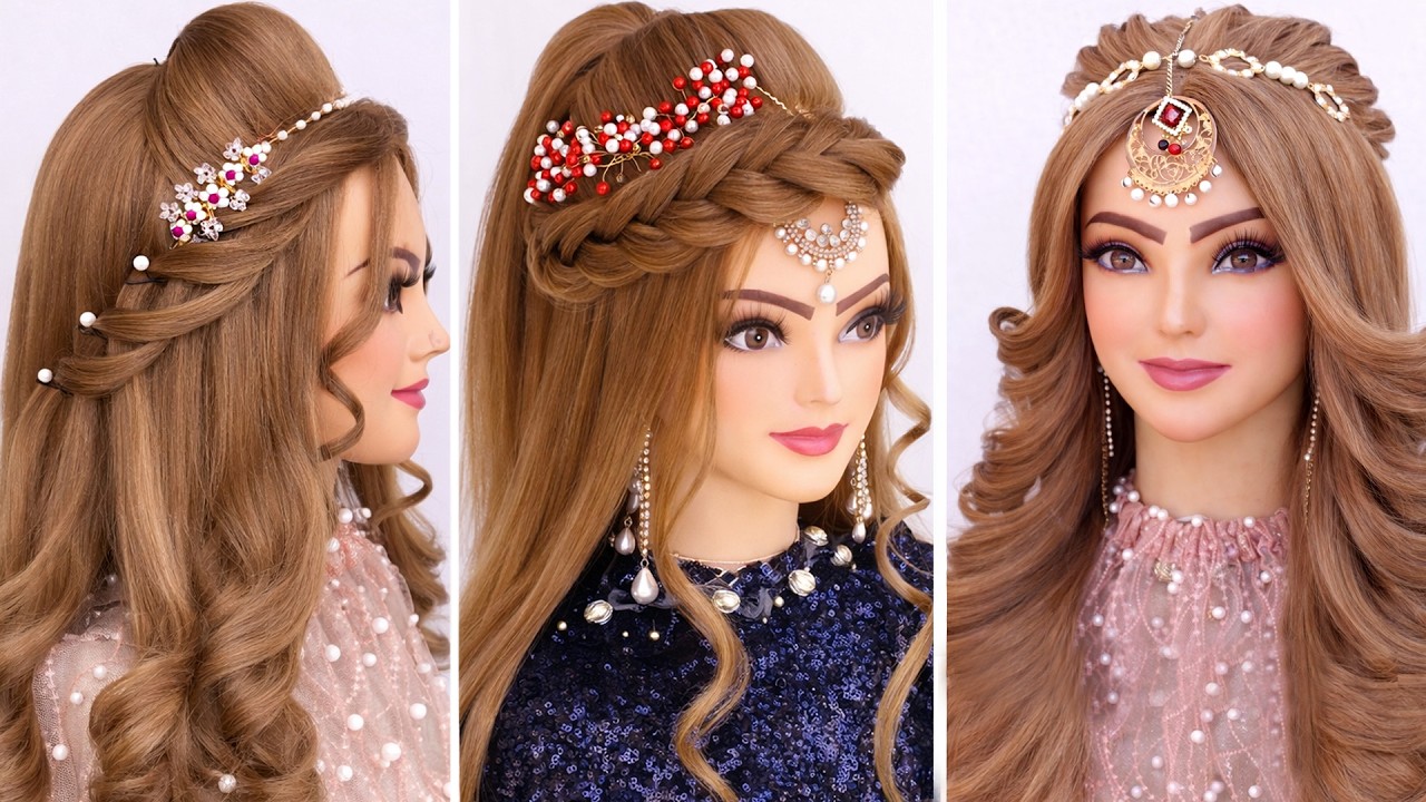 3 New Easy Hairstyle - Beautiful Curly Bridal Hairstyle | Hairstyle Ideas |  Hairstyle For Wedding