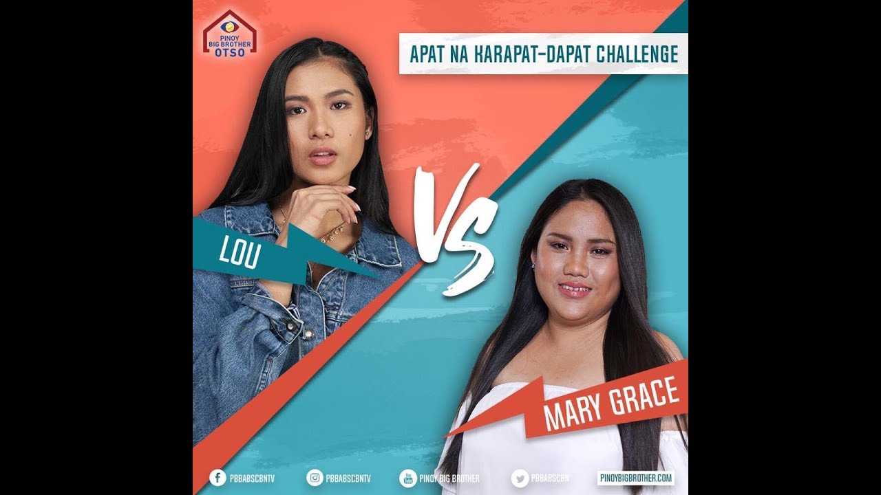 Pinoy Big Brother: KARAPAT-DAPAT CHALLENGE.  Mary Grace at Lou NAGHARAP NA !