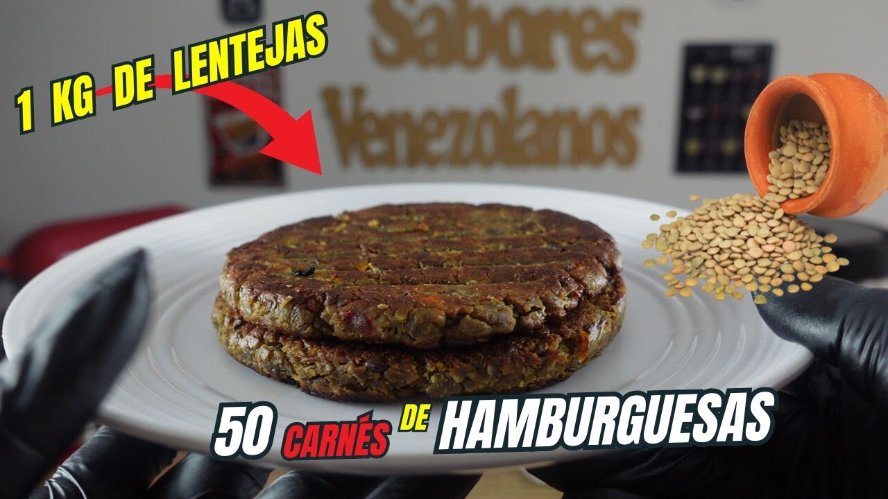 COMO HACER 50 CARNES PARA HAMBURGUESAS CON 1kg DE LENTEJAS | MAS SALUDABLE Y BARATO QUE LA CARNE | 🍔