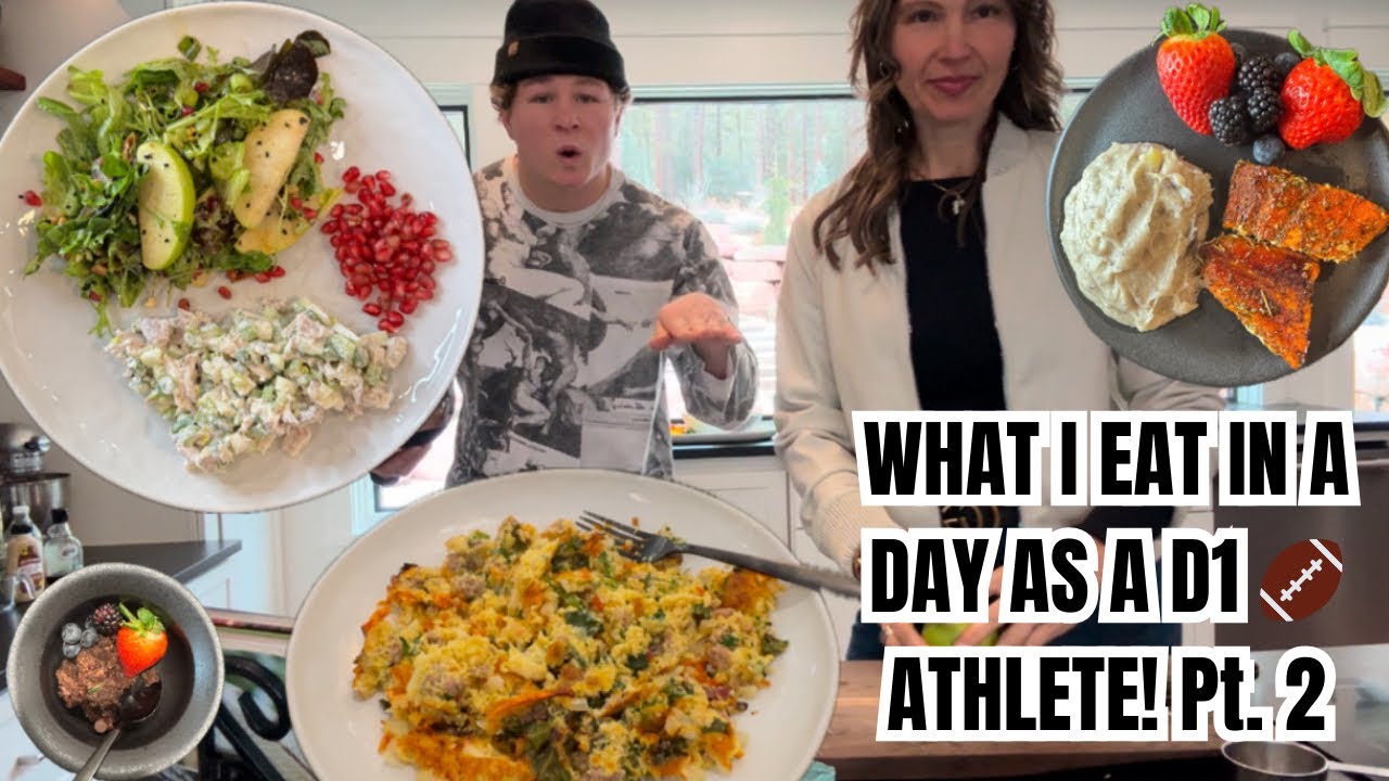 What I Eat in a Day as a D1 Athlete - Cooking with Mom Edition, Part 2!