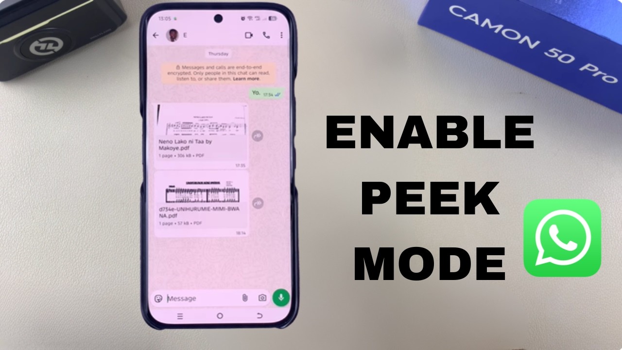 Как включить режим просмотра для WhatsApp на телефоне Tecno