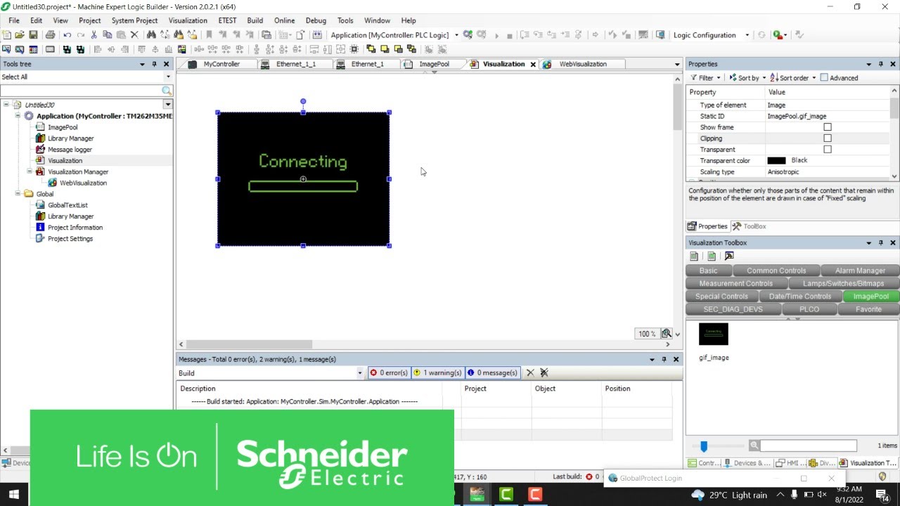 How to Use GIF Image in Web Visualization in TM241 or TM262 | Schneider Electric