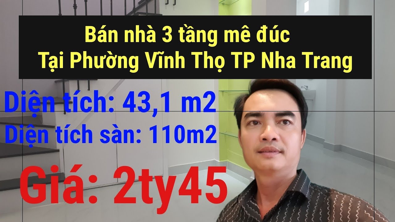 B&aacute;n nh&agrave; 3 tầng m&ecirc; đ&uacute;c Phường Vĩnh Thọ TP Nha Trang| C&aacute;ch biển 100m| Gi&aacute; 2ty45|0339091893