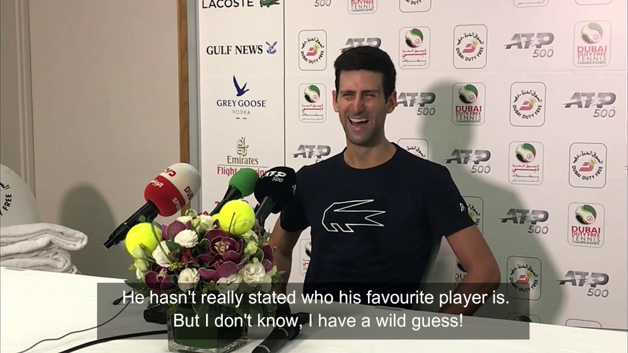 Novak Djokovic brings his son Stefan to his Dubai press conference | DDF Tennis 2020