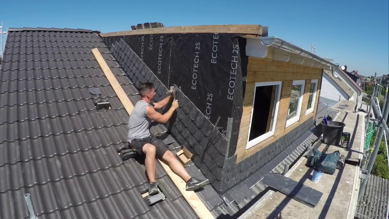 Dachdecker - Gaubenwange verschiefern Timelapse