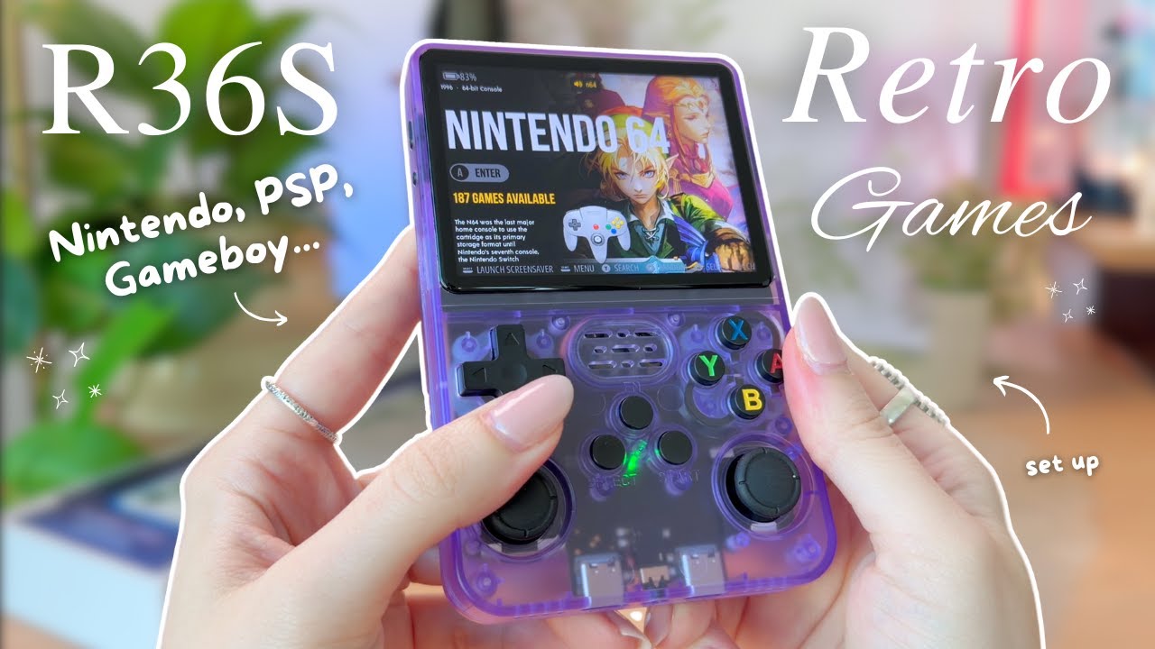 Cute Retro Gaming ✨ R36S Handheld Unboxing & Test 🎮 🎀
