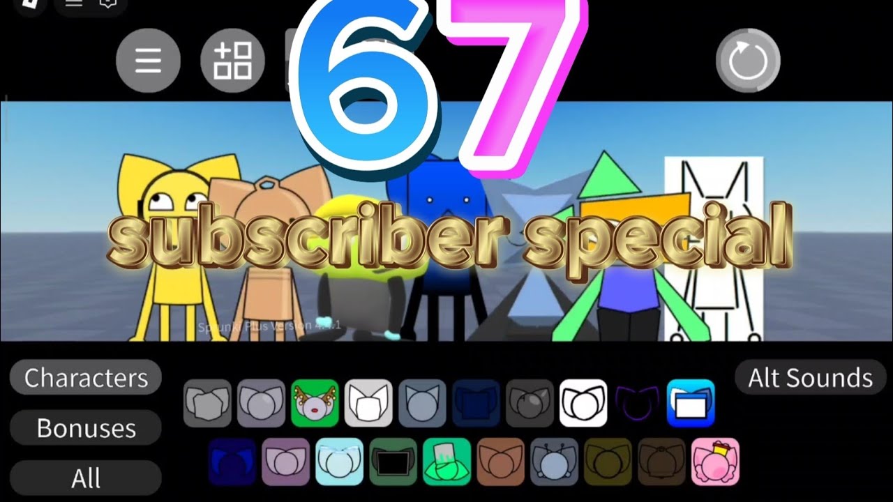 Sprunki +  67 subscribers special Roblox