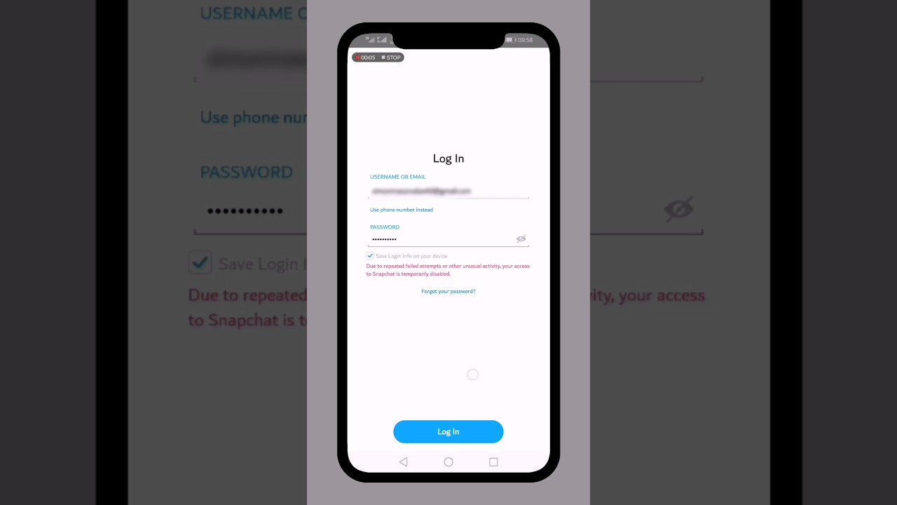 How to Fix Snapchat Login Temporarily Disabled #shorts #snapchat