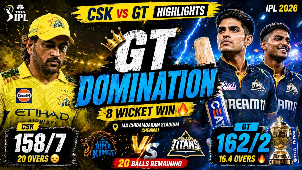 GT Unstoppable 💥 | CSK Collapse 😔 | IPL 2026 Match Song