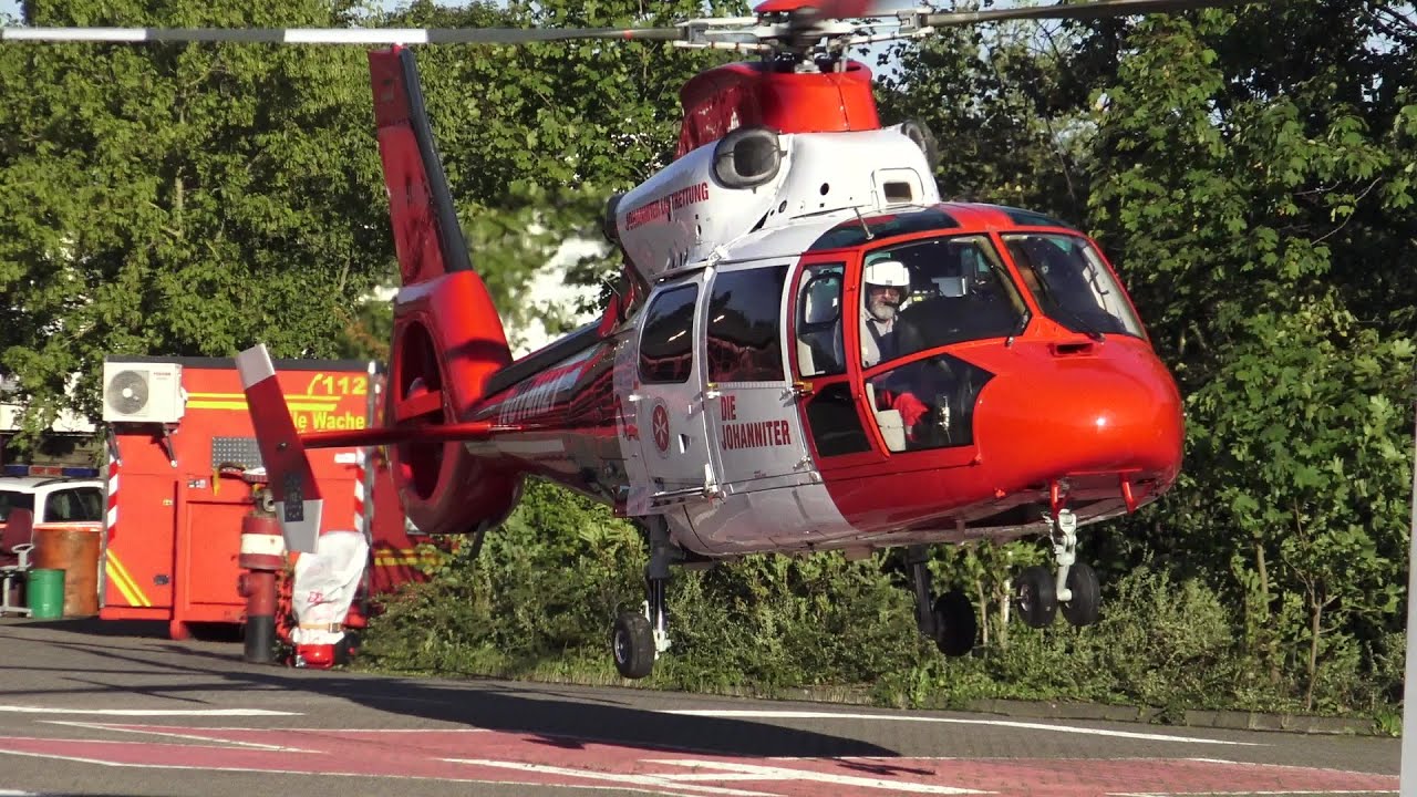 ITH Christoph Mittelhessen D-HFOG JUH Luftrettung startet an Feuerwache Siegburg am 30.07.20