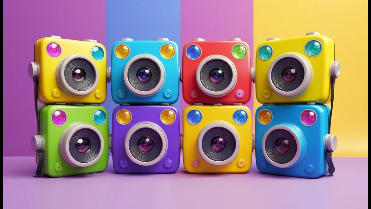 Cinco Pequeñas Cámaras de Juguete Flash Flash Flash | Canciones de Colores y Rimas