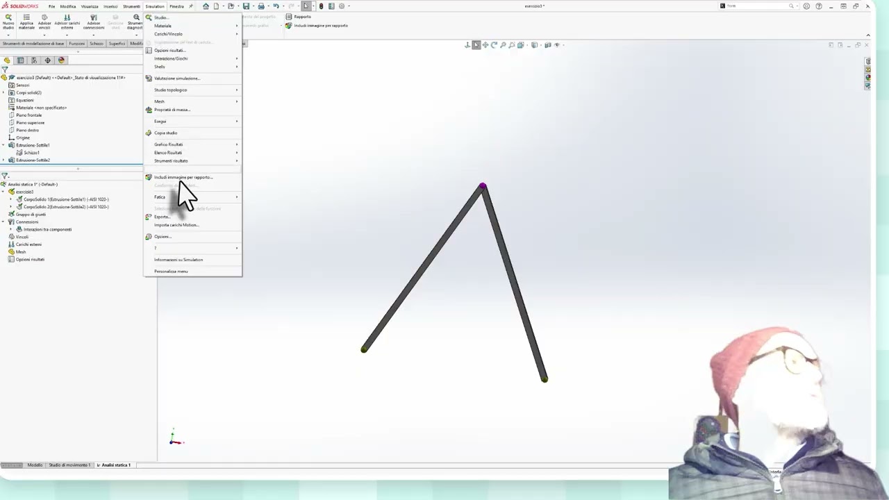 😍  #solidworks #simulation #cswa #esercizio002 #fem