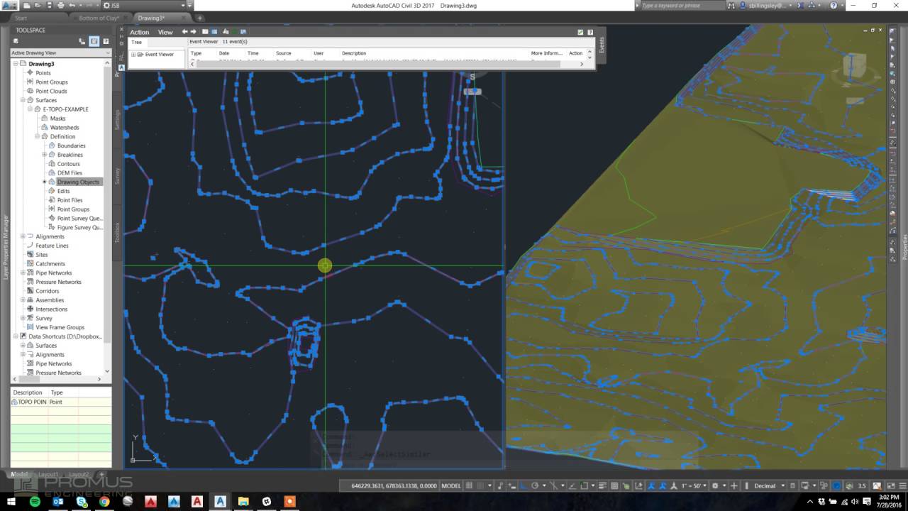 Civil 3D 2017 Creating a Surface from AutoCAD Objects