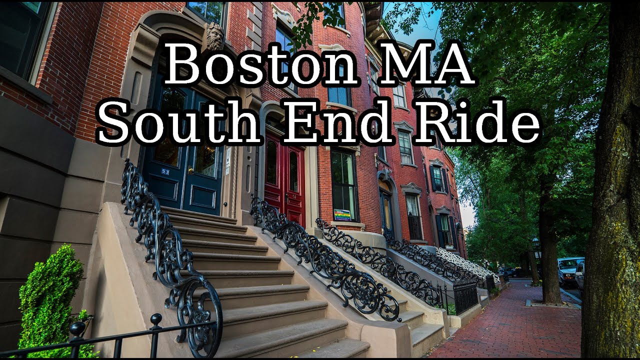 [4K] Bike Ride through the South End in Boston MA from the Boston Common. Boston nightlife.