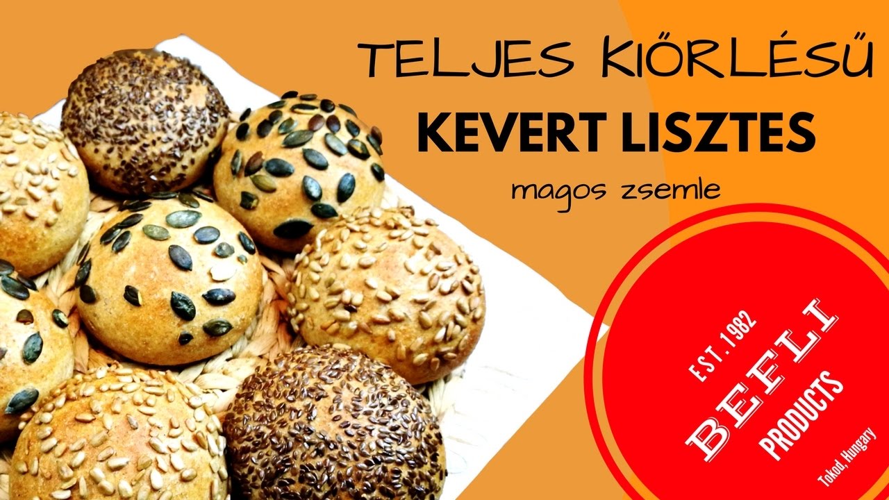 Teljes kiőrlésű kevert lisztes magos zsemle elkészítése