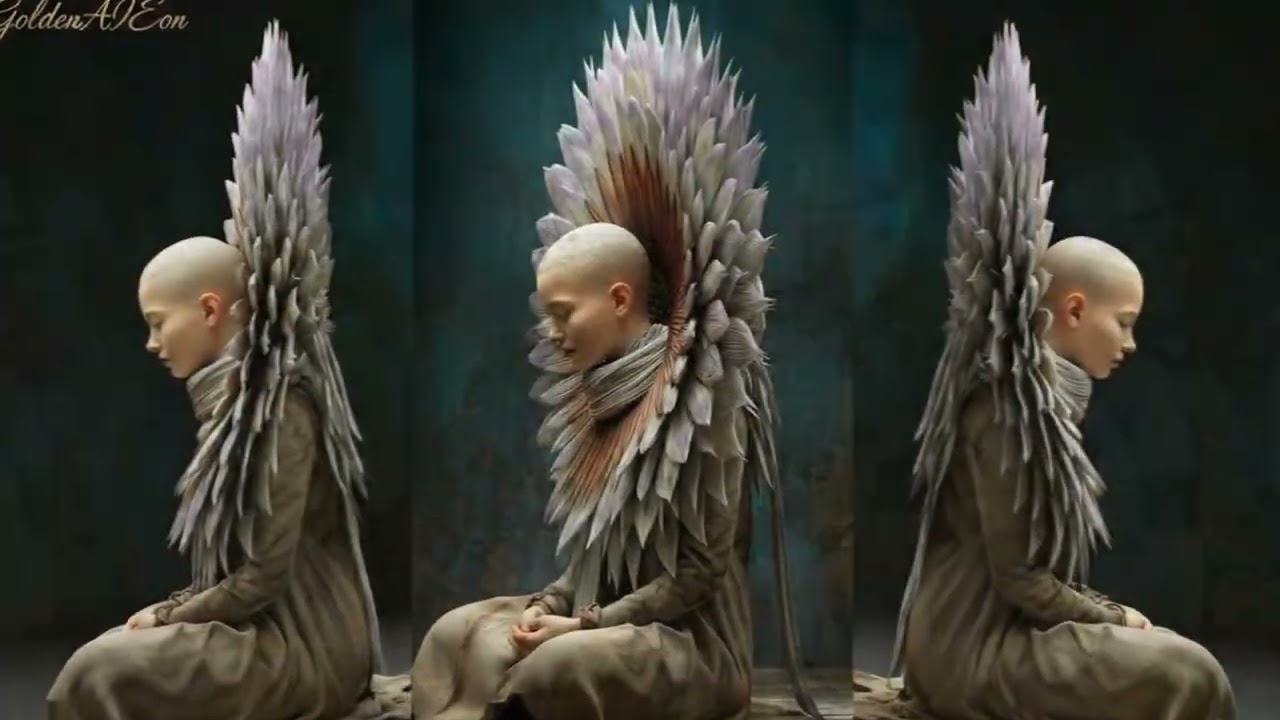Never Seen Before The Dance of Hidden Faces & Golden Fashion Dreams | 4K #GoldenAIAeon #ArtInMotion
