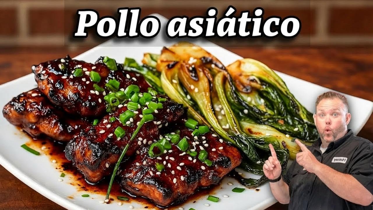 Pollo glaseado al estilo asiático en solo 15 minutos en mi Blackstone