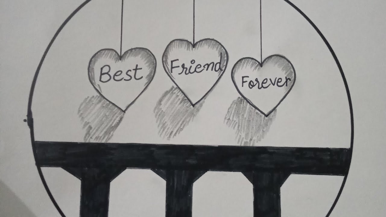 How to draw best friend drawing || circle drawing|| pencils drawing 