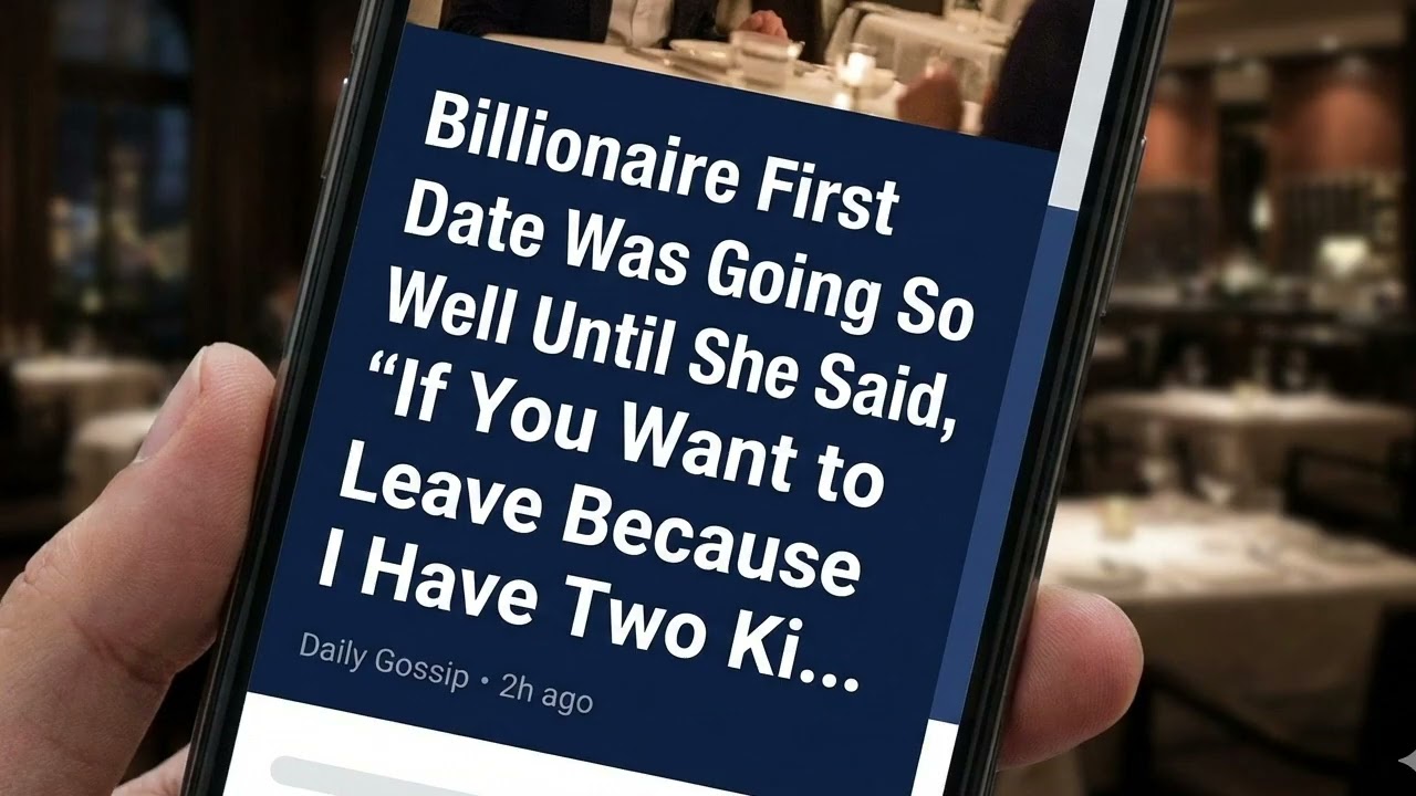 Billionaire First Date Was Going So Well Until She Said,  If You Want to Leave Because I Have Two Ki