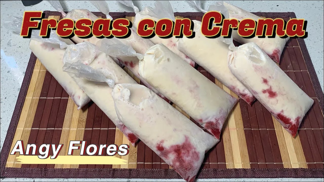 Helados de fresas con crema