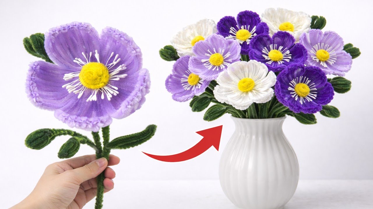 Blumen basteln mit Pfeifenreinigern | Einfach & Schön | DIY Geschenke