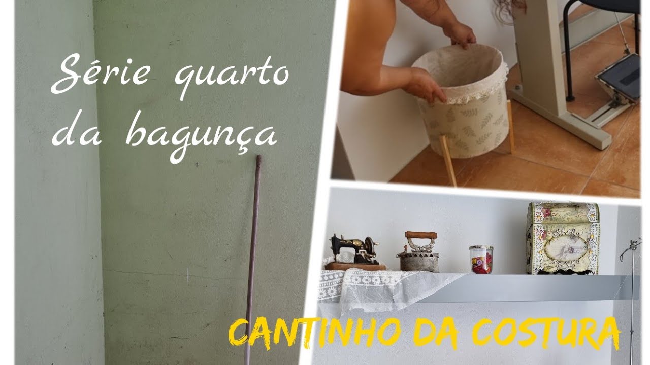 Novo cantinho da costura🧵🪡/ Fiz cesto lindo🗑💰/ 