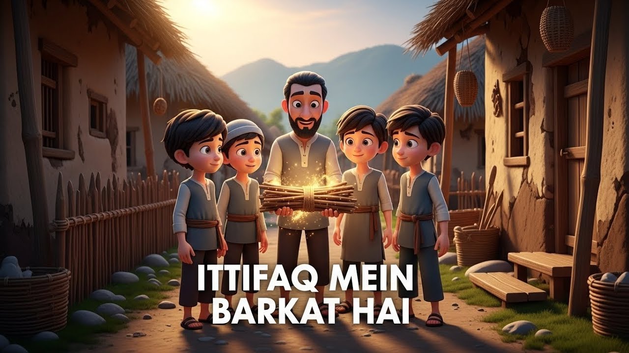تین بھائی اور لکڑیوں کا سبق | Islamic Moral Story for Kids | Ittifaq Mein Barkat Hai | urdu Story
