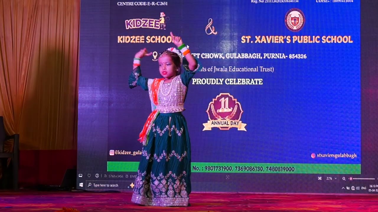 KIDZEE GULABBAGH| Solo Dance Performance by Jr. Kg Girl #gulabbagh #dance #purnia #kidzeeindia#kids