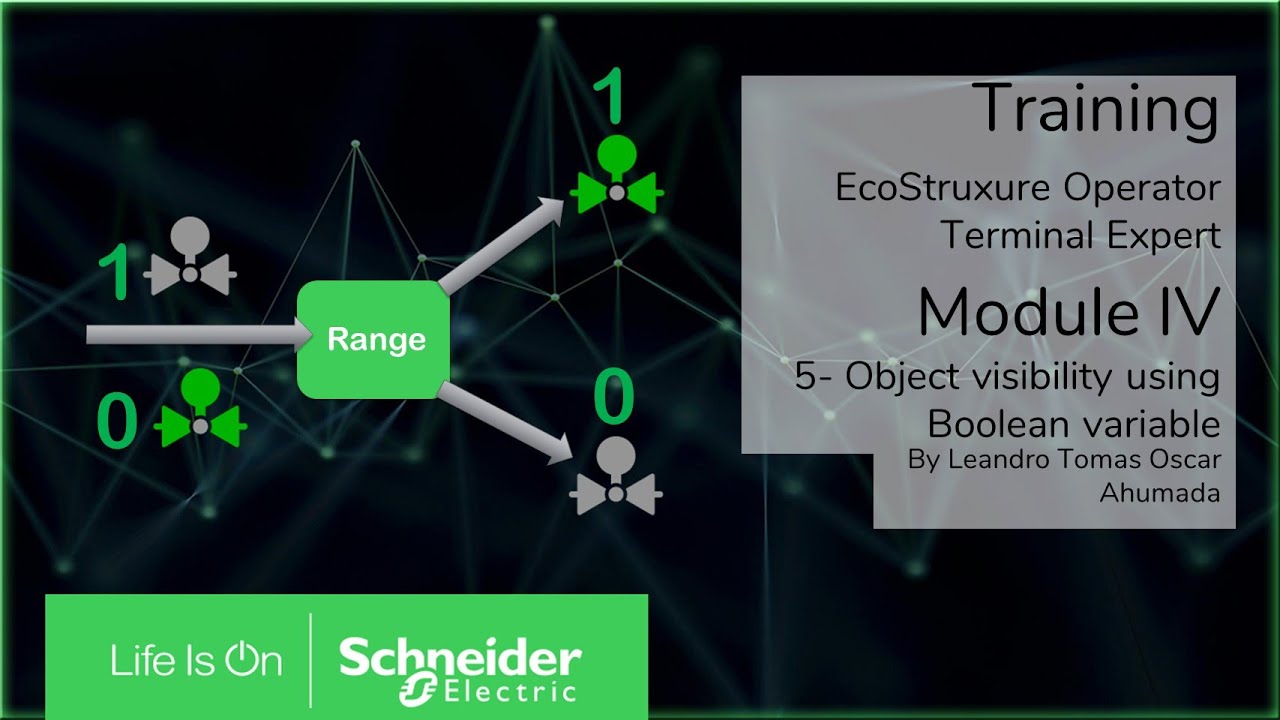 Обучение EcoStruxure Operator Terminal Expert — Объект видимости M4.5 с использованием булевой пе...