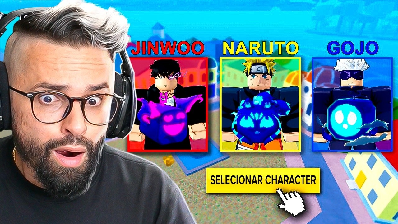 🔥Blox Fruits, mas Personagens de Anime Decidem meus Poderes⚡