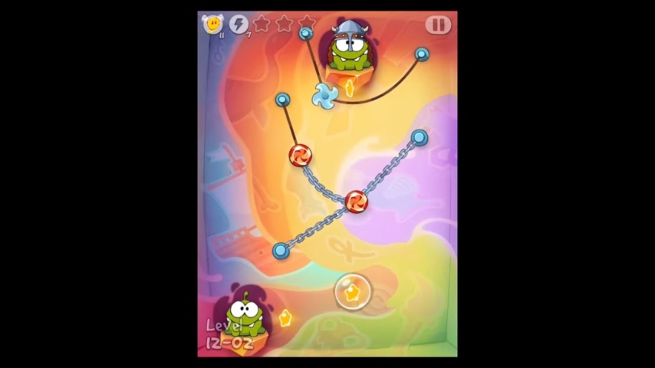 Cut the Rope: Time Travel Level 12: Parallel Universe 3 Stars Walkthrough