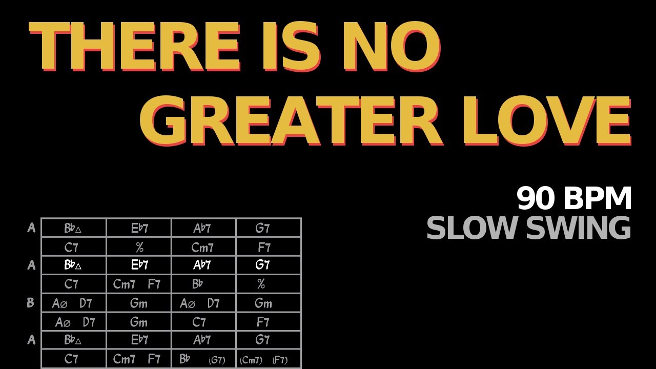 There Is No Greater Love (90 BPM, slow swing) Backing Track