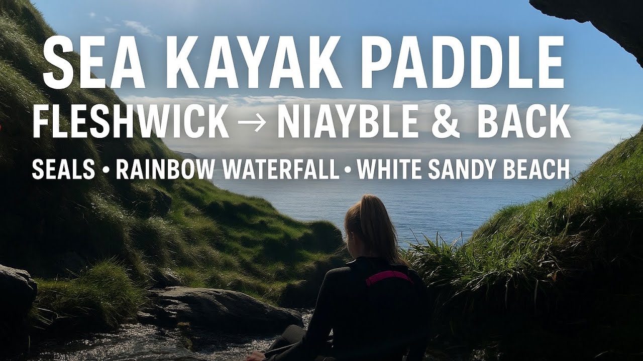 Sea kayaking from fleshwick to niayble here on the Isle of Man 🇮🇲 