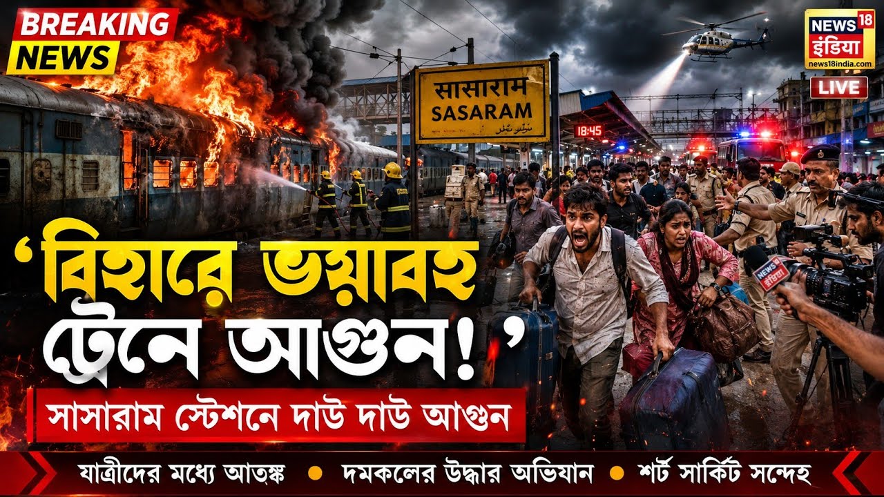 Massive Fire Erupts on Patna-Bound Train! Passengers Safe | Bihar Sasaram Train News