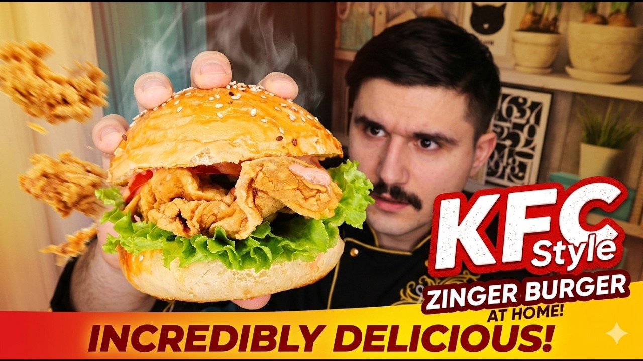 ЗИНГЕР БУРГЕР СО ВКУСОМ KFC | ОБЯЗАТЕЛЬНО ПОПРОБУЙТЕ ЭТО ДОМА!! ZINGER BURGER