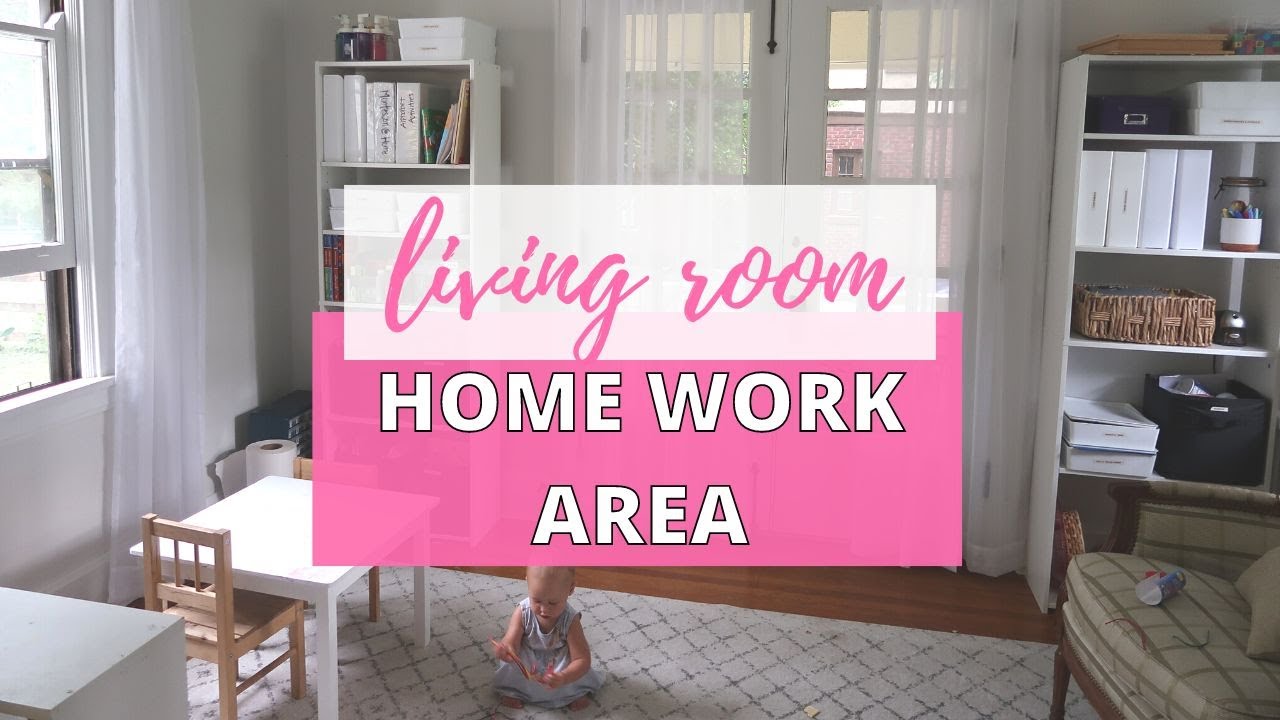 LIVING ROOM HOMESCHOOL SETUP // HOMEWORK STATION IDEAS