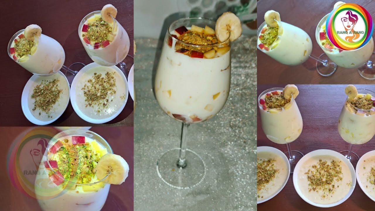 Afghan fruit pudding (Ferini ) / فرنی میوه ای