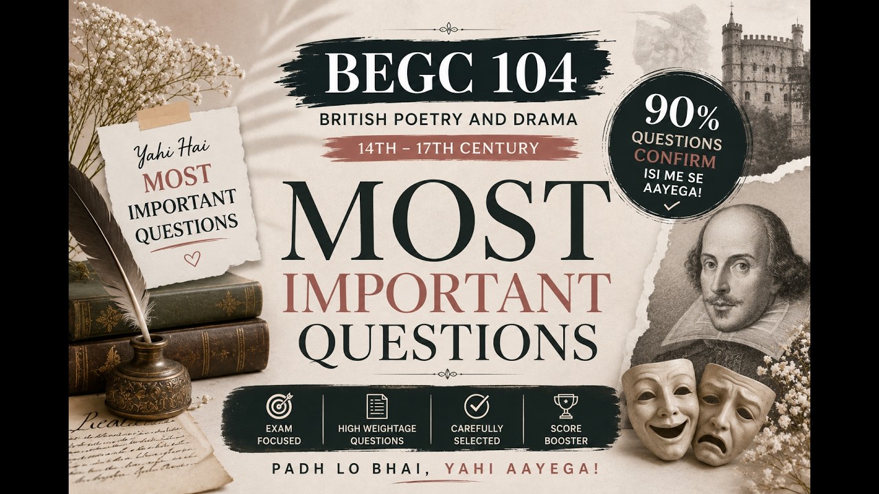 BEGC 104 Most Important Questions June 2026 | 90% Expected Questions | IGNOU Exam