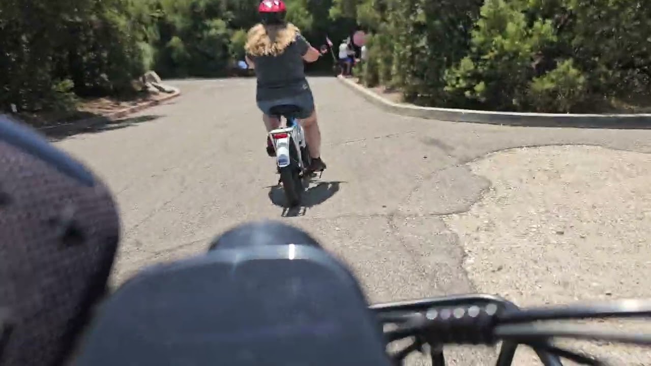 Riding back to camp on a different bike trail. Silverwood Lake, New Mesa, Campsite #99 6/6/2025 😎