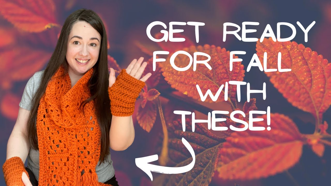 Crazy-Easy Granny Square Scarf & Crochet Fingerless Gloves! BEGINNER FRIENDLY #fallintoautumn