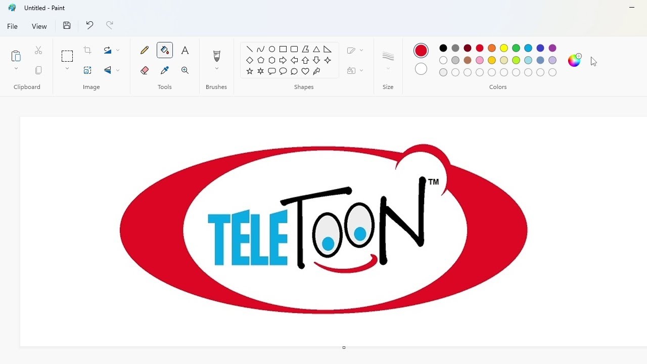 How to draw the Teletoon logo from 1998 to 2001 using MS Paint | How to draw on your computer
