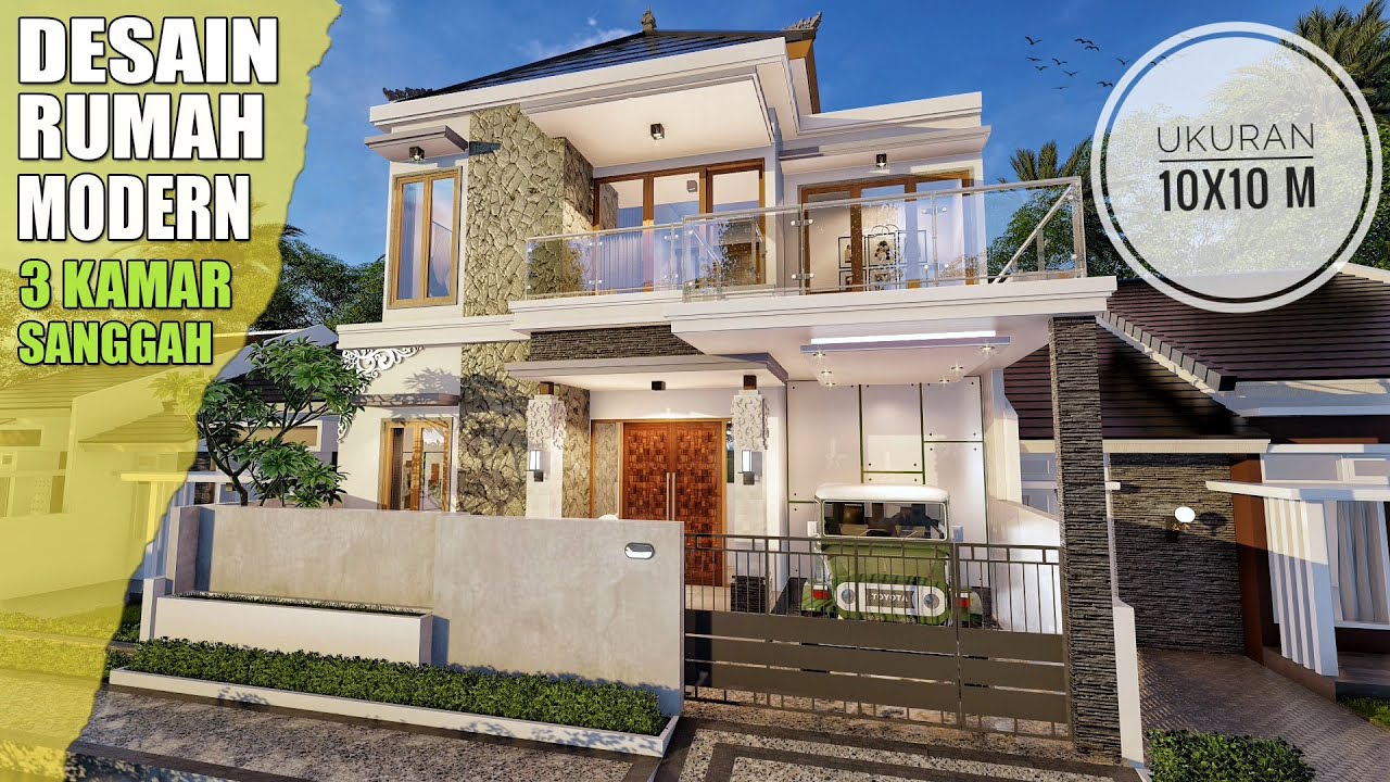 Desain Rumah 10X10 2 Lantai  Dengan 3 Kamar Tidur
