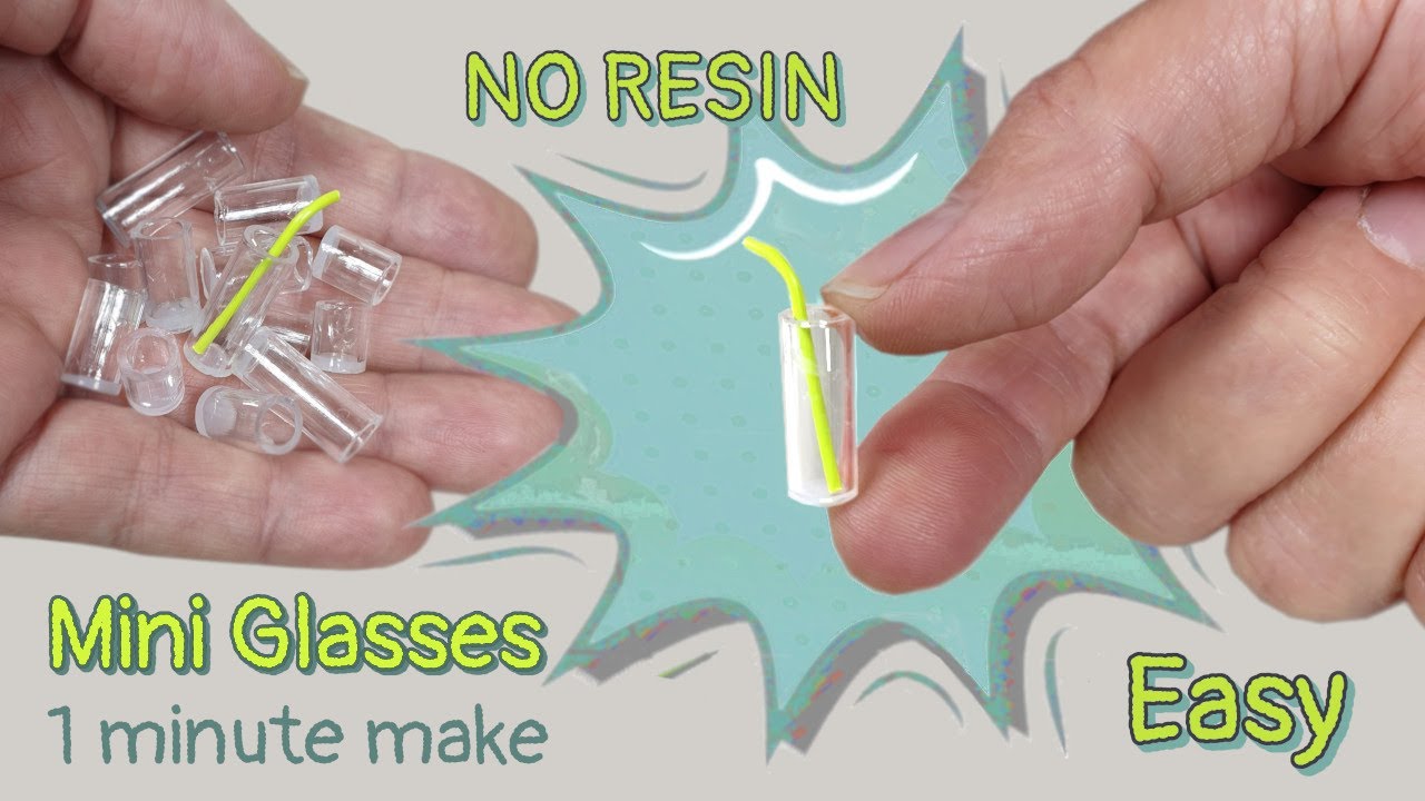 EASY and QUICK Dollhouse GLASSWARE / Drinking Glasses ~1 Minute Make~ NO RESIN!