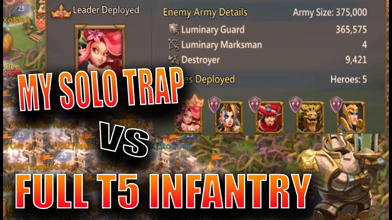 FULL T5 VS MY SOLO TRAP - LORDS MOBILE UPDATE