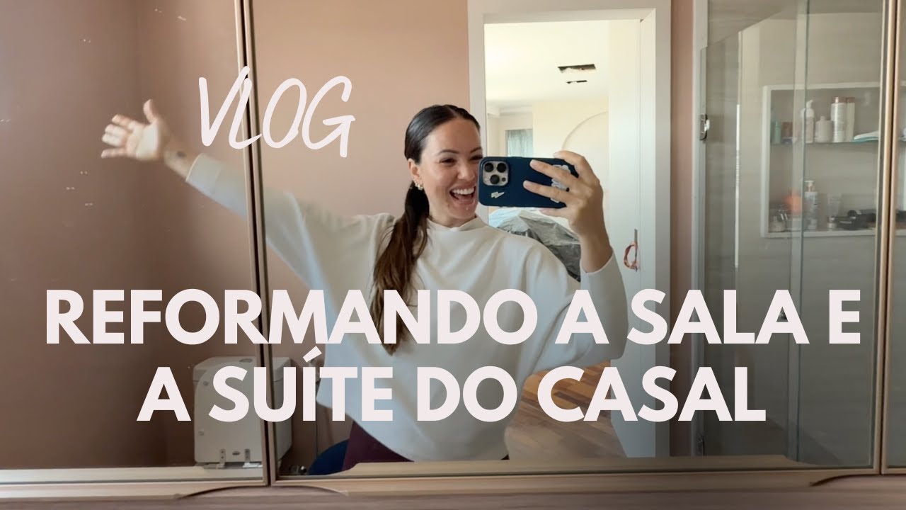 DIÁRIO DA REFORMA: papel de parede removível, suíte com ilha, banheiro rosa e sala com biblioteca