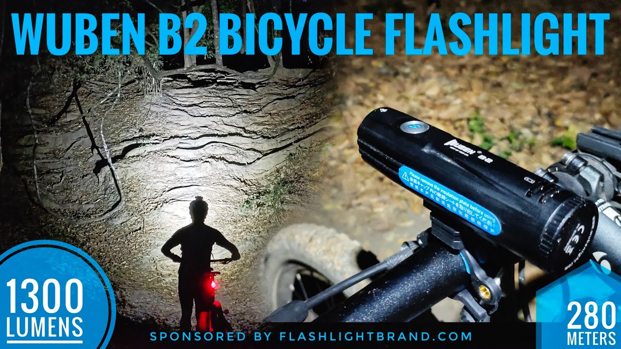 Wuben B2, Bicycle Flashlight, Osram P9, 1300 lumens, 280 meters throw & Comparison with Fenix BC26R